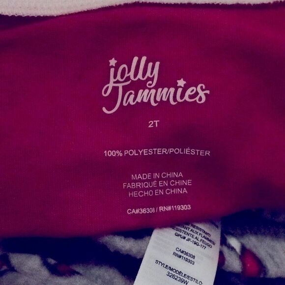 Jolly Jammies Candy Cane Fleece 2 Piece (I dream of treats) - Picture 5 of 6